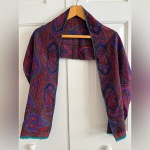 Vintage Bill Blass 100% Silk Rectangular Paisley Scarf